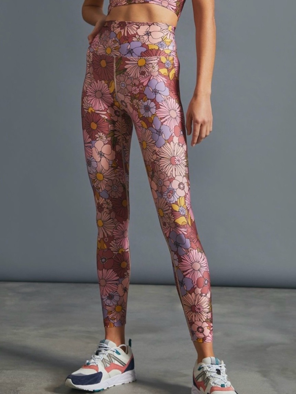 Beach Riot Sport Piper Leggings in Marsala Floral size Small